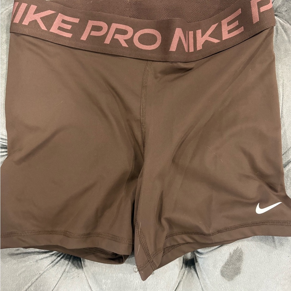 Nike Women's Chocolate Brown Pro Athletic Shorts